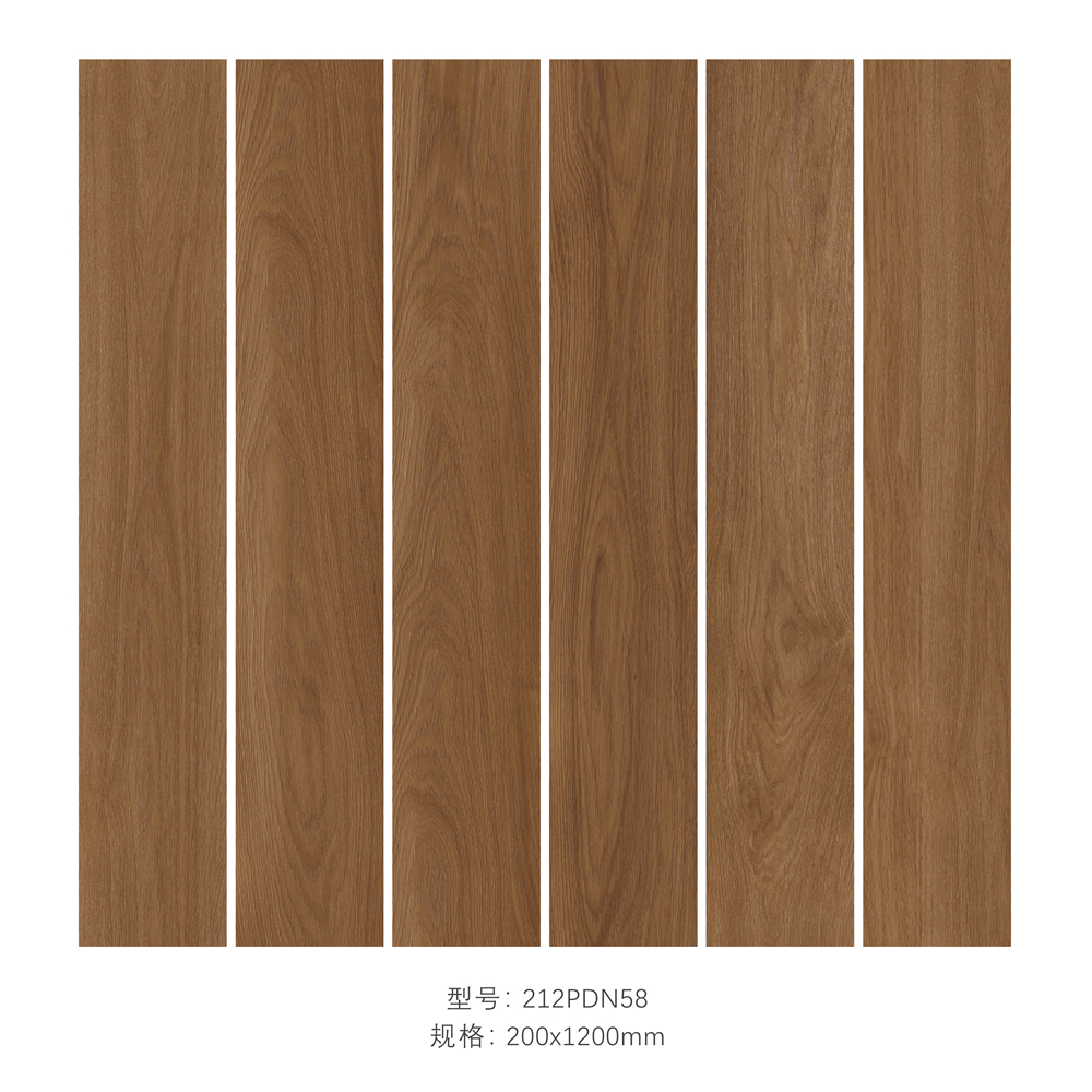 Chinese Porcelain Wood  Tile For Living Room Library Study Room 200x1200mm