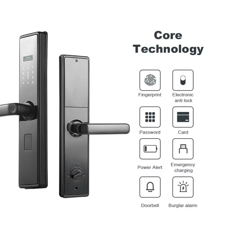 LEZN L9 Factory Manufacture Display Screen Fingerprint Card Password Smart Door Lock for many Doors