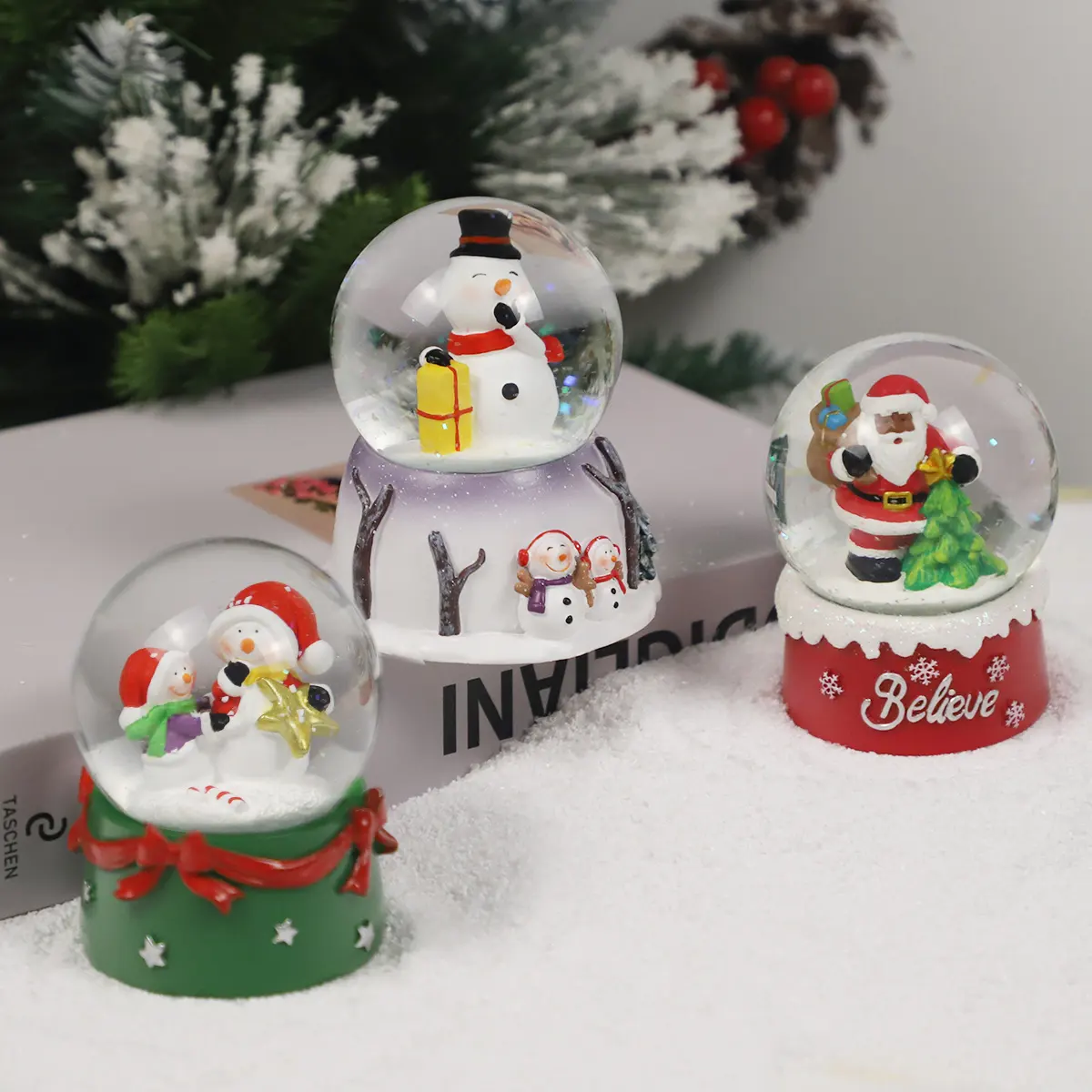 Ucuz noel cam küreler el sanatları için 8cm cam xmas kapalı dekorasyon ve çocuklar için yılbaşı topu süsleri setleri hediyeler