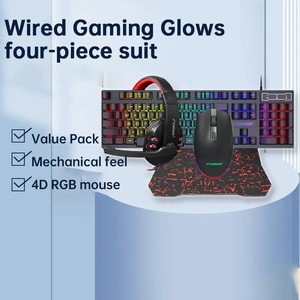 4 En 1 computadora RGB luz con cable teclado para juegos 104 teclas teclado para juegos combos de ratón - Product Image 2