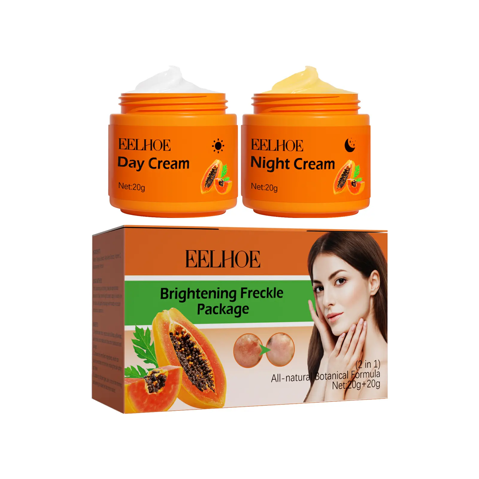 Eelhoe crème blanchissante décolorante aux extraits de papaye crème bio pour le visage à la papaye crème éclaircissante pour la peau