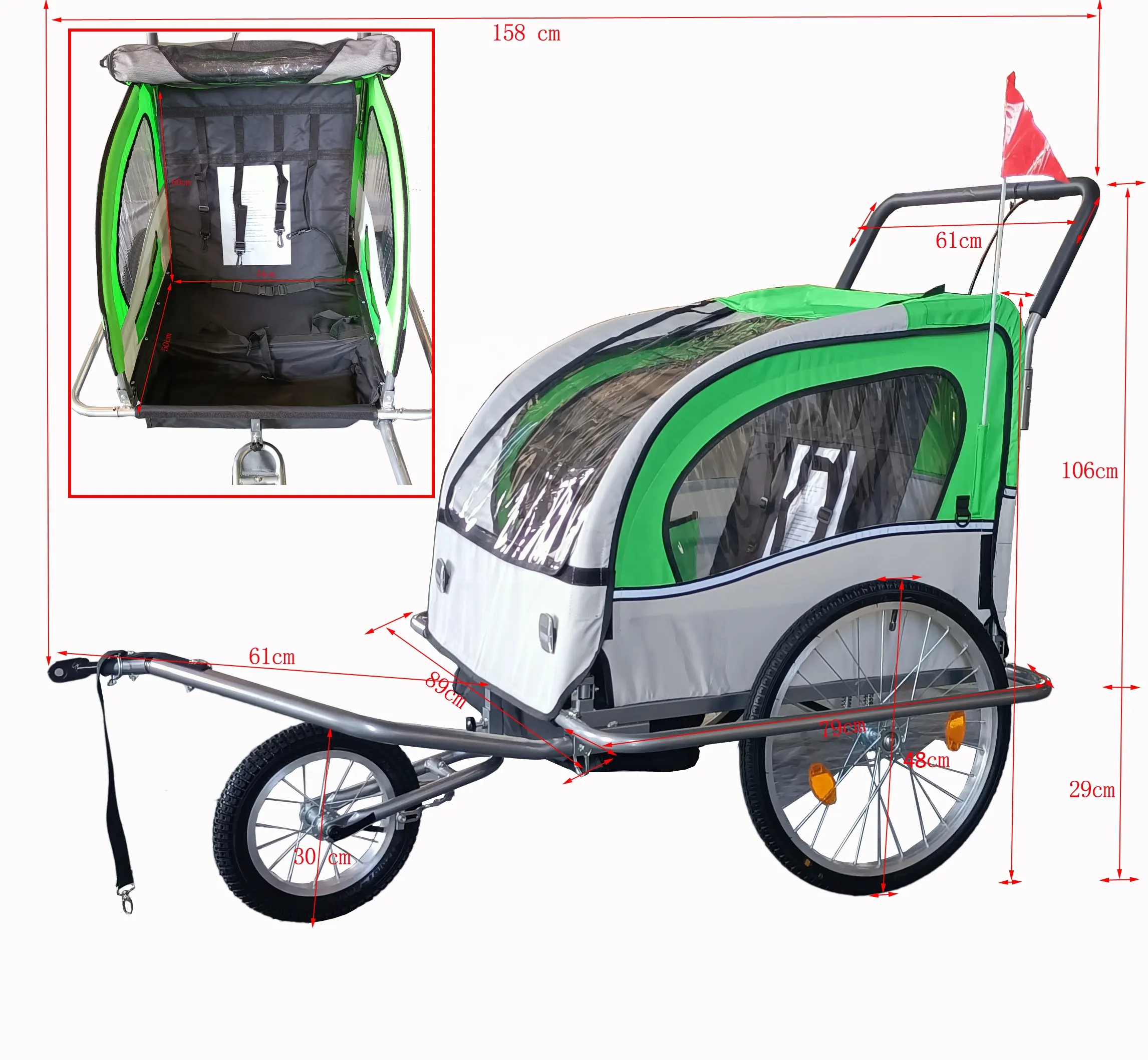 Offres Spéciales Pet Remorques Étanche Camping pliant plage Remorque Utilitaire Vélo Moto Cargo Remorque