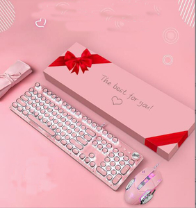 Caja de regalo Rosa redondo Keycap Macro de programación 104 mecánica ejes retroiluminación RGB Juegos de ordenador ratón de teclado Combos - Product Image 2