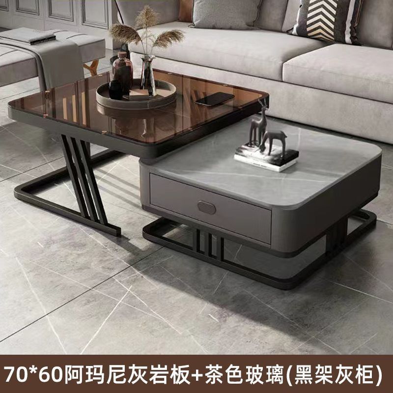 Black frame grey cabinet-armani limestone board-tea glass