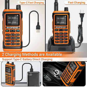 Baofeng-Walkie-talkie inalámbrico de banda aérea, cargador de frecuencia tipo C, UHF, VHF, DTMF, FM, NOAA, radio de radioaficionado, PRO, V2, de banda de aire, con frecuencia inalámbrica, FM, DTMF, 2 unidades - Product Image 6