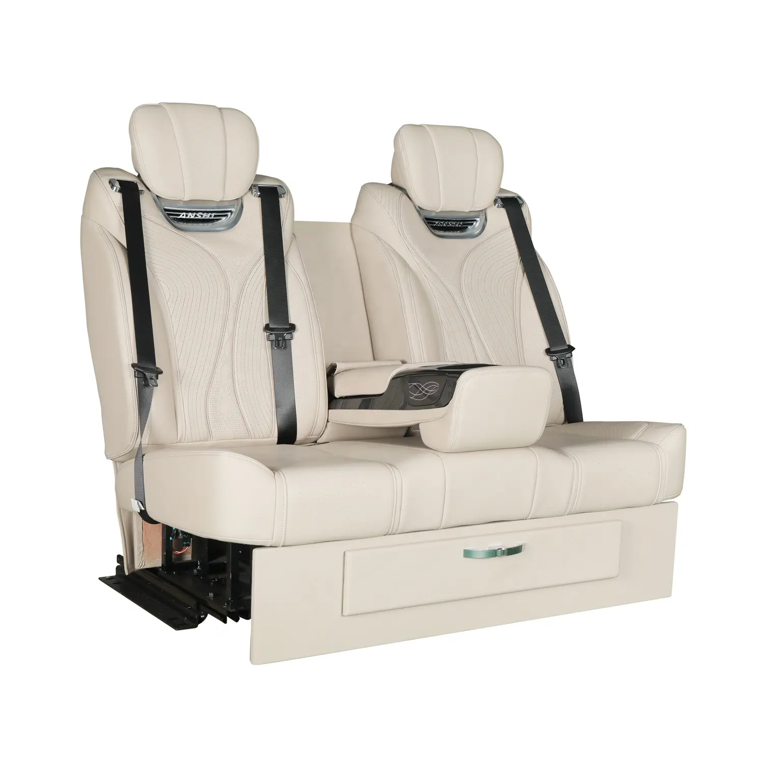 Asiento reclinable de cuero para furgoneta, cama de asiento de coche para conversión MPV, minivan RV ram, 1500