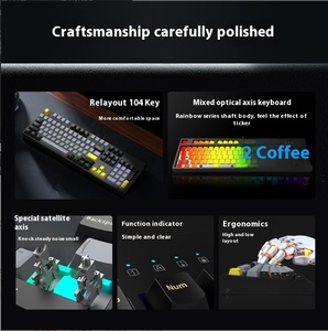 Teclado mecánico con cable personalizado de 104 teclas, alto valor de color, eje óptico, funciones de juego de deportes electrónicos para computadora de escritorio y oficina - Product Image 3