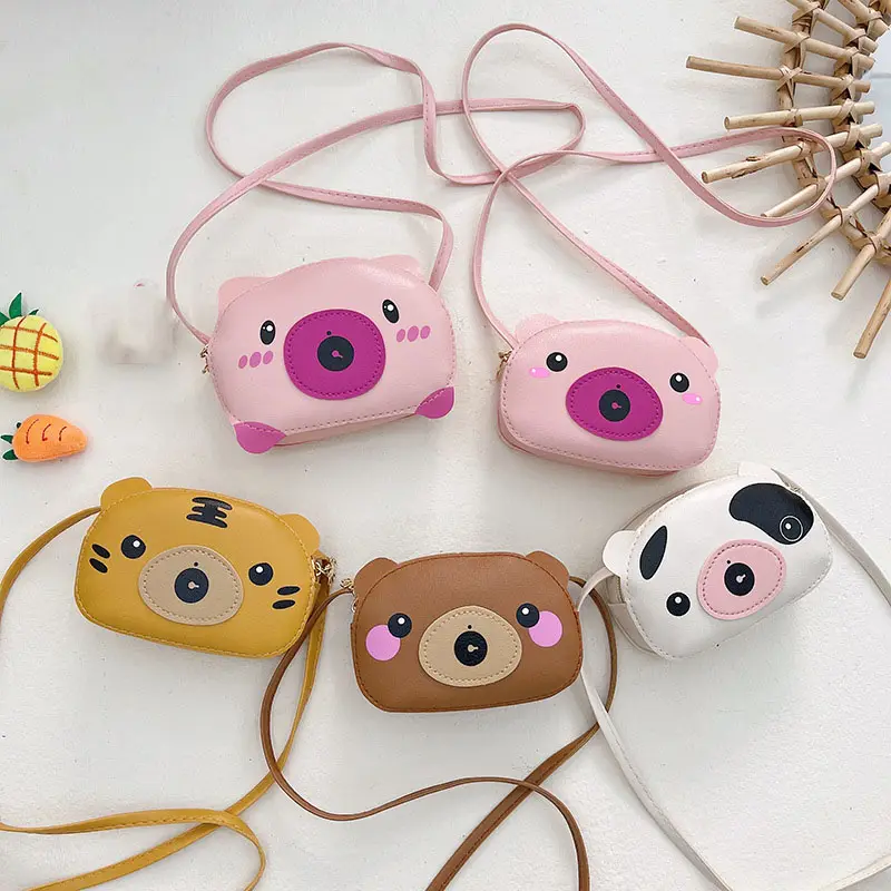 Lovely Children's Mini Crossbody Sacos Cute Cartoon Animal Coin Purse Bolsa Meninas Sacos