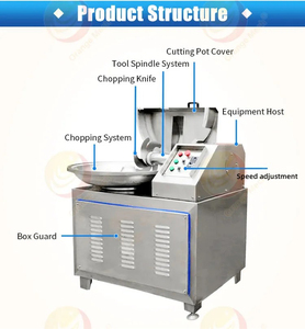 Hot Sale <strong>80L</strong> Capacity Silent Bowl <strong>Cutter</strong> for Meat Sausage Machine / Automatic Meat Emulsify Bowl <strong>Cutter</strong> Machine - Product Image 4