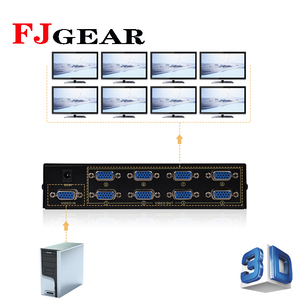 Divisor VGA Fjgear de 8 puertos, 350MHz, 1 entrada, 8 salidas, resolución de hasta 1920x1440, distancia de transmisión de hasta 50m