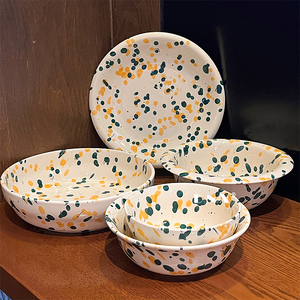 北欧彩色泼墨家用餐具套装高档餐具日常使用精美菜肴 - Product Image 5