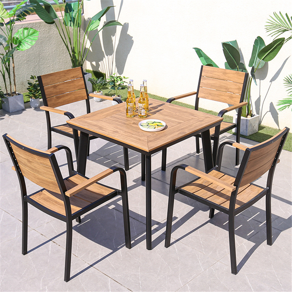 Chouvant Hot selling fast and durable outdoor garden Plastic outdoor chair plastic wood furniture leisure dining chair