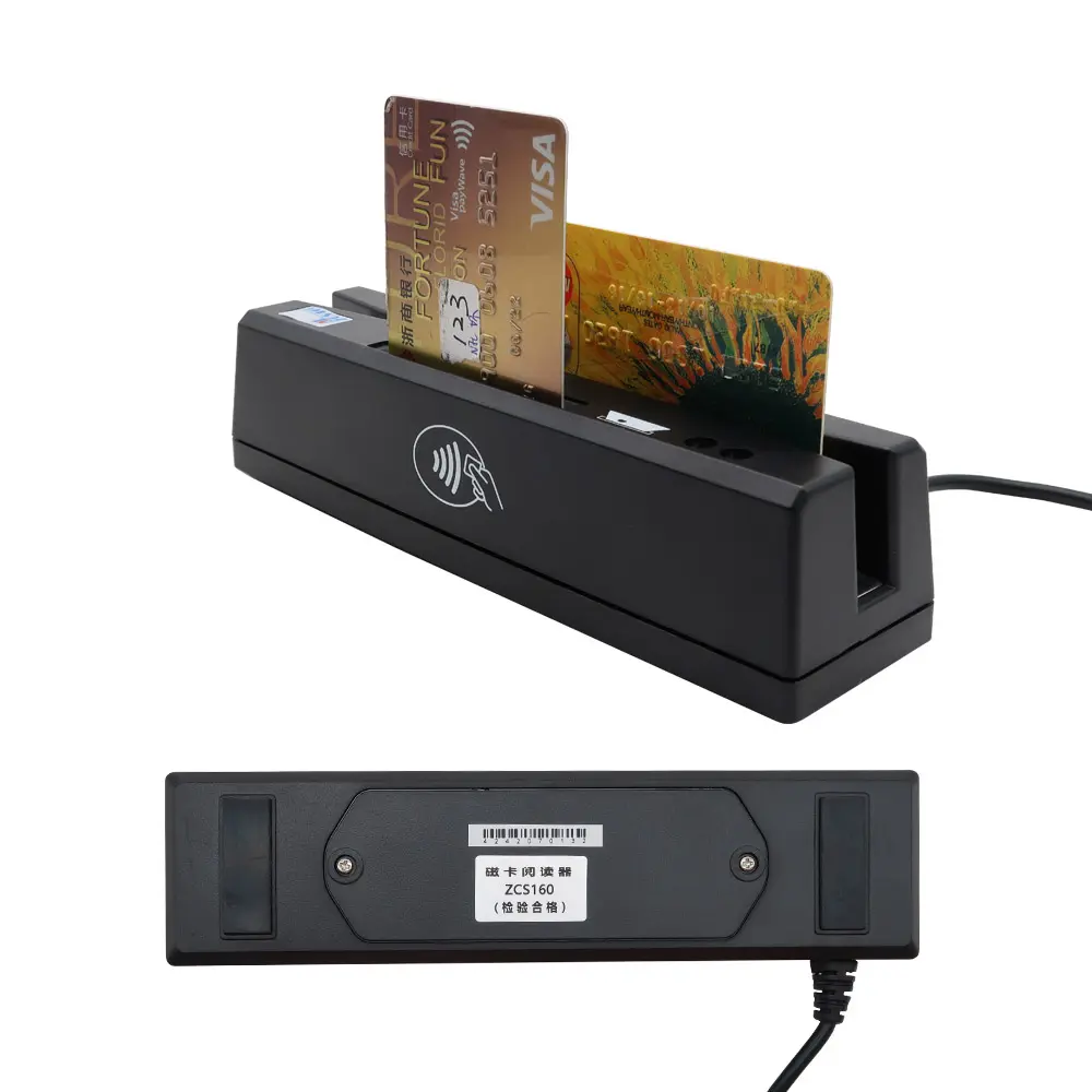 磁気ストライプカードRFIDカード用のホットセールUSBインターフェイス多機能カードリーダー