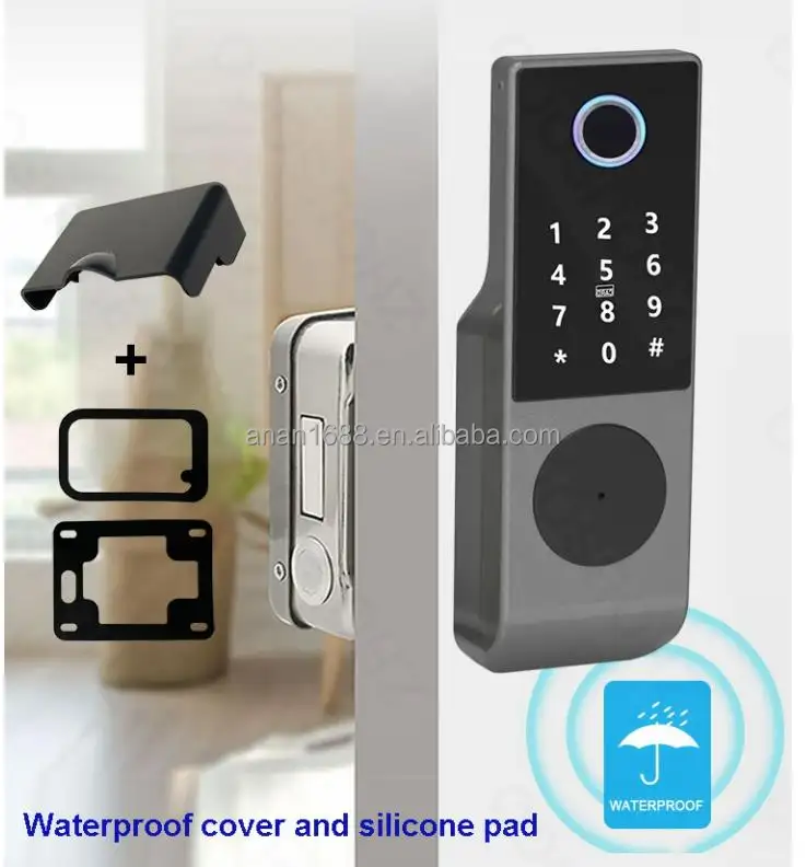 Fingerprint waterproof outdoor cerraduras exterior Tuya TT App Access Electronic Security Smart Rim gate Lock
