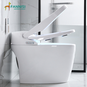 โถสุขภัณฑ์อัตโนมัติหนึ่งชิ้น WC ระบบเซ็นเซอร์สัมผัสเท้าไฟฟ้าสำหรับห้องสุขาอัจฉริยะที่นั่งทำความร้อนอัจฉริยะ - Product Image 2