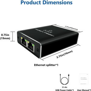 8P8C Gigabit Network Ethernet Splitter Adapter POE 1000Mbps RJ45 Divisor de 3 vías 1000Base-T Switch 3 puertos Ethernet Lan Switch - Product Image 2