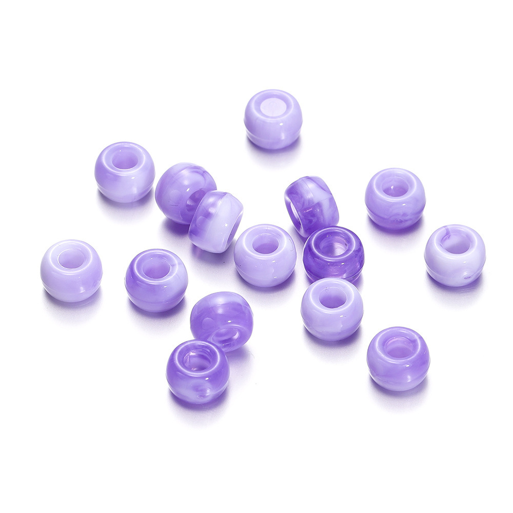 Acrylic two-tone large hole beads - purple (6*9mm)
