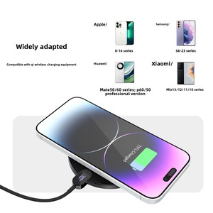 อุปกรณ์ชาร์จเร็วไร้สาย15W รุ่นใหม่ LED ใช้ได้กับ Apple PD Type-C 9V/2A จอแสดงผลดิจิตอลขนาดเล็ก earph