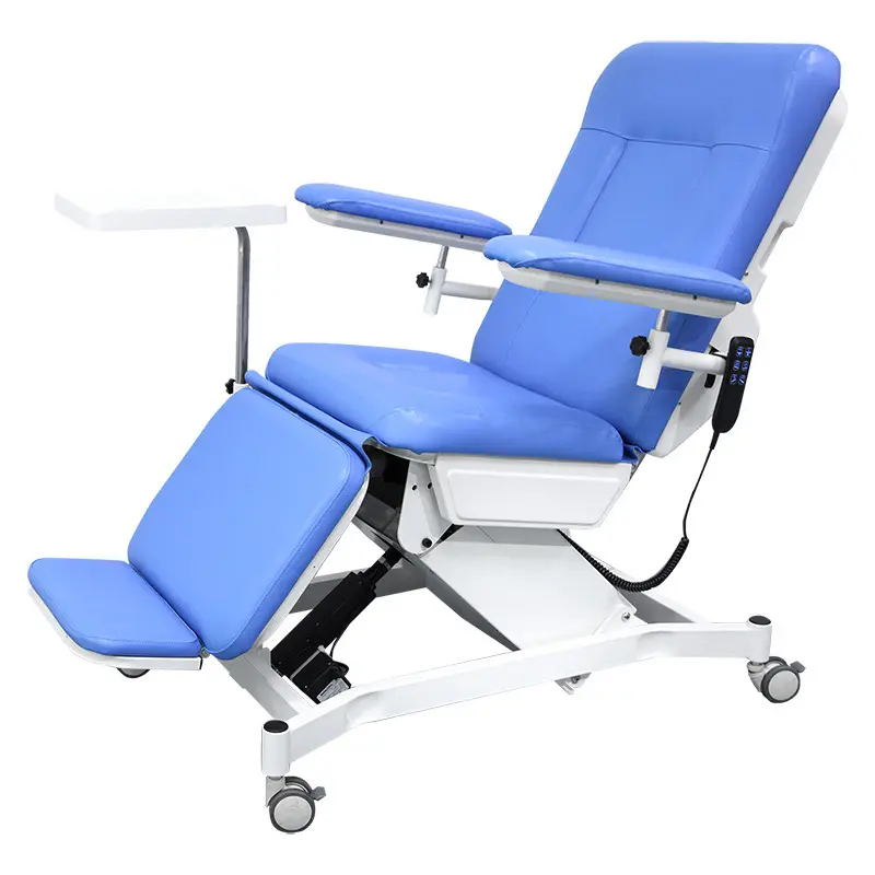 EU-MC80 luxury electric hospital blood donation medical dialysis treatment chairs with central control system caster