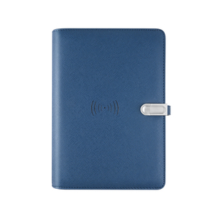 Notebook de marca Magnetic U Disk Lock A5 PU Power Bank Bloc de notas con 100 hojas 80g Papel sin madera y bolígrafo Logotipo personalizado gratis - Product Image 1