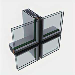 Customized Curtain Wall System windows Aluminum Exterior Wall Double Glazing Thermal Insulation Glass Panel Cladding <strong>Facade</strong> - Product Image 1