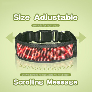 USB wiederauf ladbar programmier bar Custom ized Scrolling Text App gesteuert DIY Nachricht Leuchten Led Hunde halsband Led Haustier halsband - Product Image 2