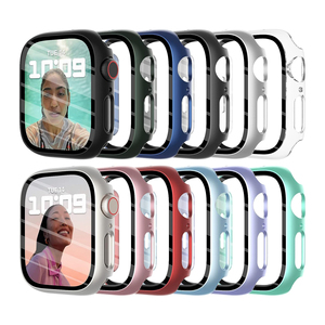 Hard PC Protective Case with Tempered Glass Screen Protector for <strong>Apple</strong> Watch Series 1 2 3 <strong>4</strong> 5 6 7 <strong>8</strong> 9 SE 40 41 44 45 mm Iwatch - Product Image 1