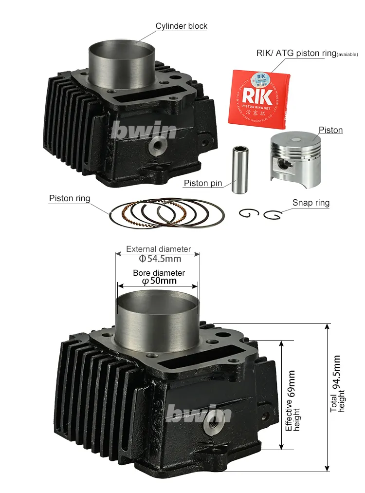 그랜드/C100 GN5 50/53/54/55/56mm 고품질 OEM 디자인 4 행정 철 오토바이 엔진 부품 GN5 피스톤 실린더 키트