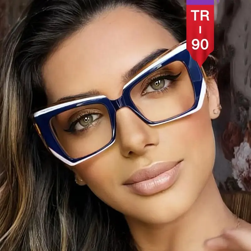 2024 di alta qualità in Anti luce blu occhiali personalizzati per le donne oversize Cateye Computer ottico TR90 uomini occhiali montature