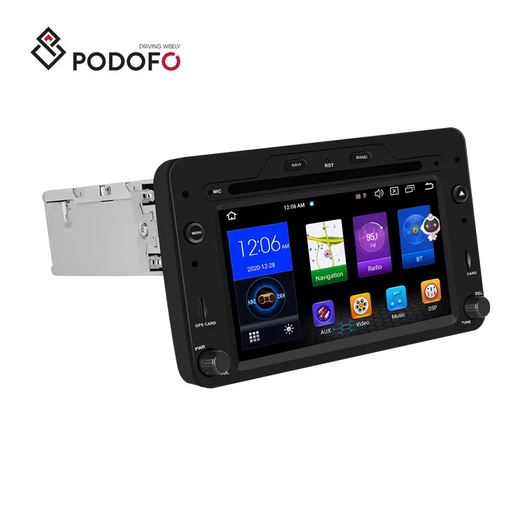 Podofo 6.2 inç 2 + 64G 8-core Android 13 araba radyo GPS WIFI 4G BT FM AM RDS DSP USB IPS Carplay Android oto eski ALFA ROMEO için