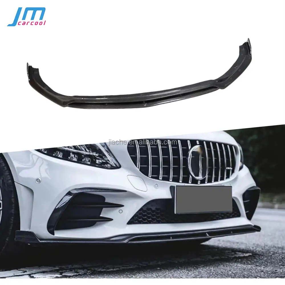 Carbon Fiber/FRP Front stoßstange Lip Spoiler für Mercedes Benz C Klasse W205 C43 AMG Sport 2019-2021 Stoßstangen schutz Front stoßstangen lippe