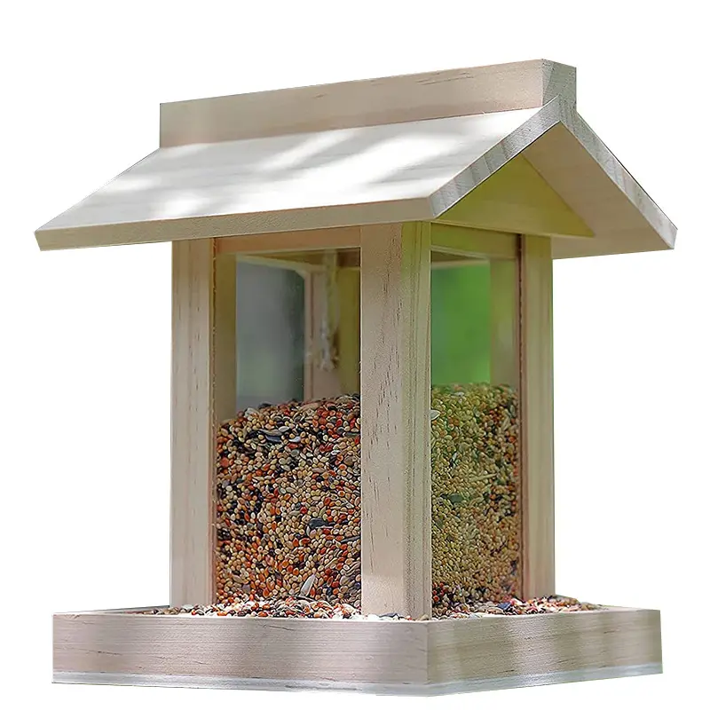 Nichoir en bois extérieur décoration de patio mangeoire à oiseaux sauvages mangeoire à oiseaux en bois