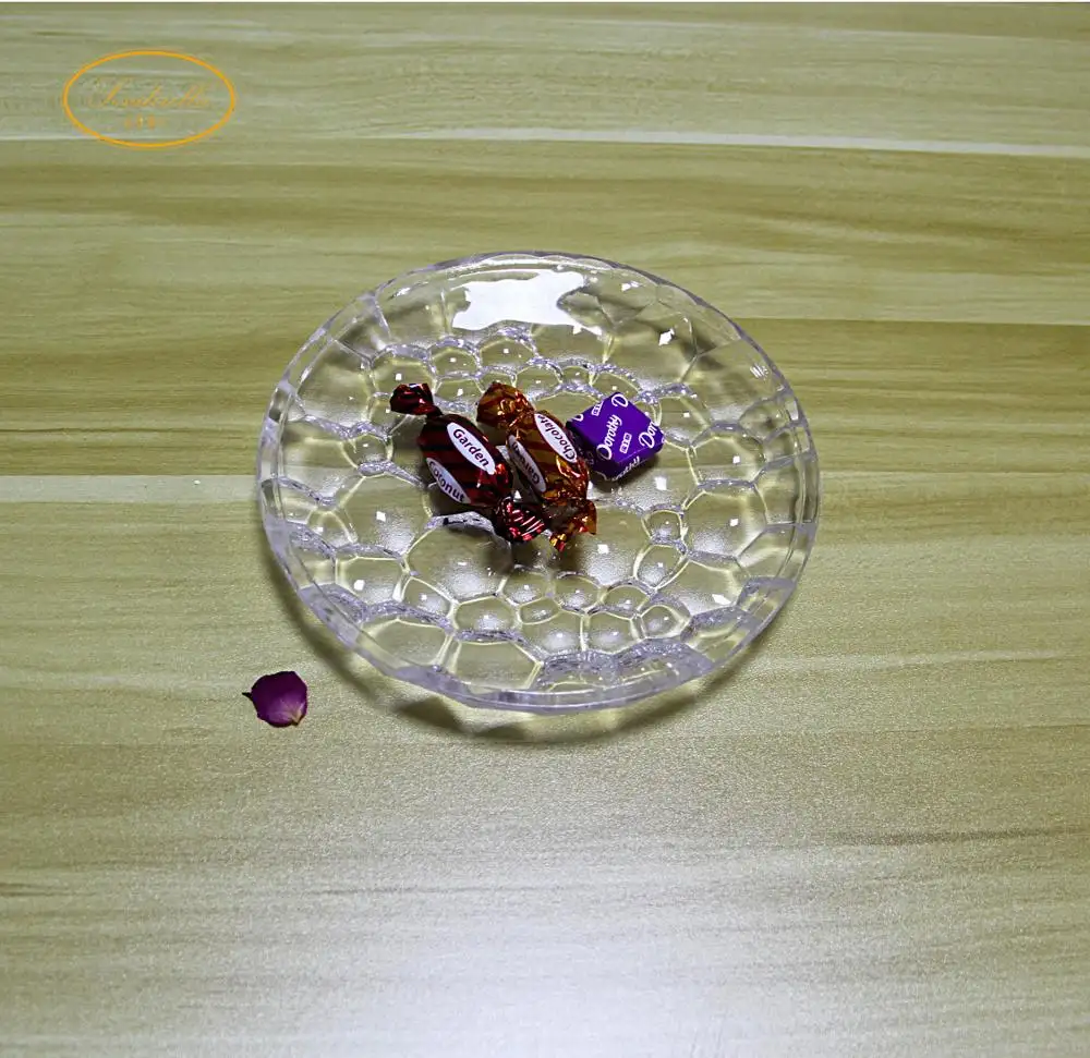 Mini prato de vidro cristal para decoração, 5.5 polegadas mini prato de frutas cristal para decoração de casa bar hotel casamento jantar de natal