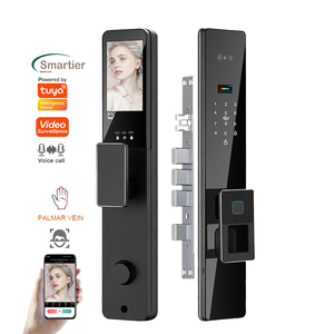 Smartier Tuya WiFi 3D-Gesichts-Fingerabdruck-ID Smart Lock CNC-verarbeitete Cerradurai Digital-Türschloss-<span class=keywords><strong>Video</strong></span>-Gegensprechanlage für Holztüren