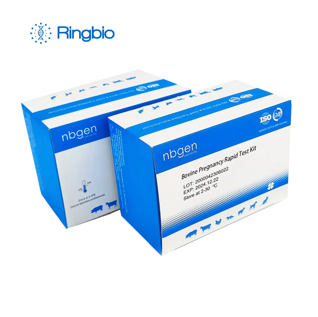 Ringbio On Farm Veterinary Diagnostic kit de prueba de embarazo de ganado bovino para suero y plasma de sangre entera