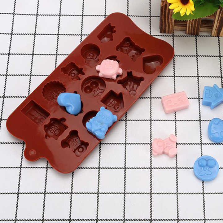 YS 3D New Silicone Chocolate Molds 15 Shapes Chocolate Baking Tools Non-stick Silicone Cake Jelly and Candy Mould DIY Best Tools