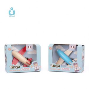 UDEAS高品质防摔木制飞机模型迷你回拉玩具