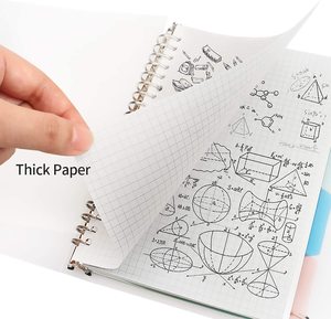 Cuadrícula de papel A5 personalizada, cubierta transparente para cuaderno con carpeta de hojas sueltas, separador de notas, 2 uds. - Product Image 4