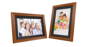 Moldura digital com controle remoto, 10,1 polegadas Digital Photo Frame 1280*800 IPS tela, Moldura de madeira removível para o presente