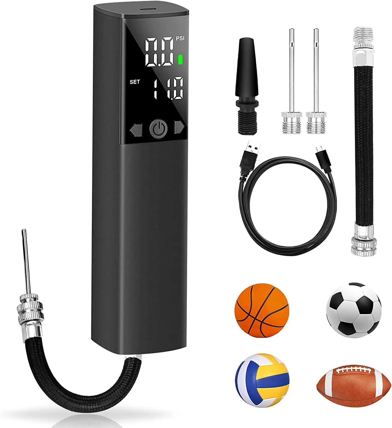 Neue elektrische schnur lose Kugel aufblasbare Pumpe Handheld Digital anzeige Tragbare Luftpumpe für Fußball Basketball Volleyball
