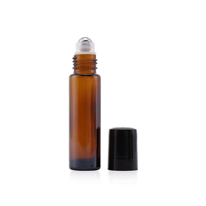 カスタマイズされた5ml 8ml 10mlロールオンボトル香水/エッセンシャルオイル用金属ローラーボール用フラットクリアガラス包装フェイスクリーム用 - Product Image 2