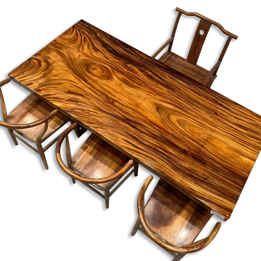 Tabela de jantar com design clássico, conjunto de mesa de jantar de madeira sólida