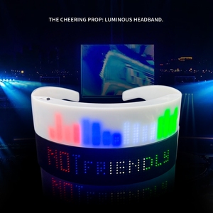 ที่คาดผม LED เรืองแสงปรับได้อุปกรณ์ประกอบฉากเทศกาลปาร์ตี้คอนเสิร์ตเรืองแสงที่คาดผมสีสันสดใสรองรับรูปแบบ DIY ข้อความตัวเลขสั่งทำได้ - Product Image 4