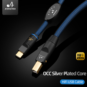 Hi-end USB Audio Cable OCC Silver-plated Conductors Double Shielding USB C to B Data Cable for <strong>Computer</strong> Laptop <strong>Decoder</strong>