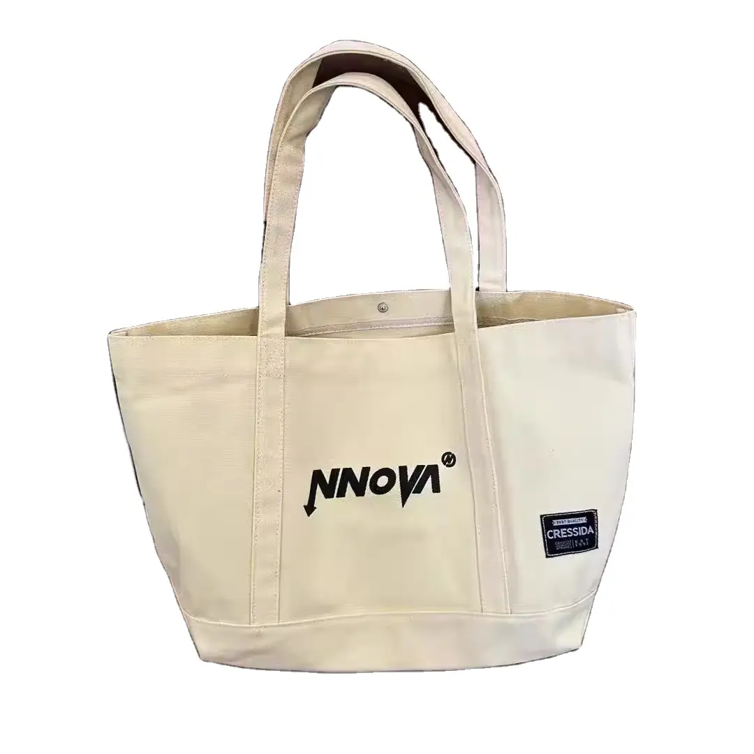 Bolso de mano II reciclado con botón para niña y mujer, bandolera de lona de hombro de algodón ecológica informal personalizada