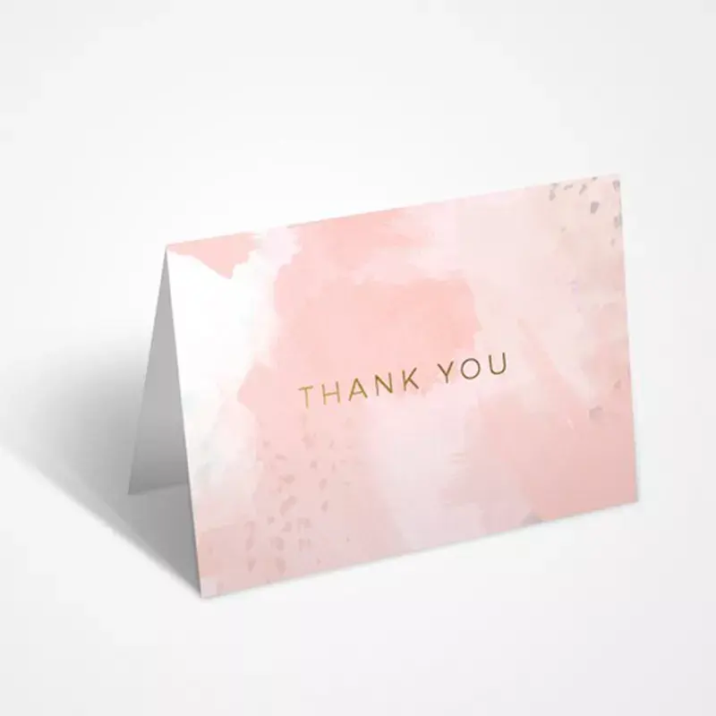 Tarjetas de agradecimiento de joyería de regalo personalizadas, papel de aluminio dorado blanco con sobre, cumpleaños, boda, negocios pequeños, buena calidad