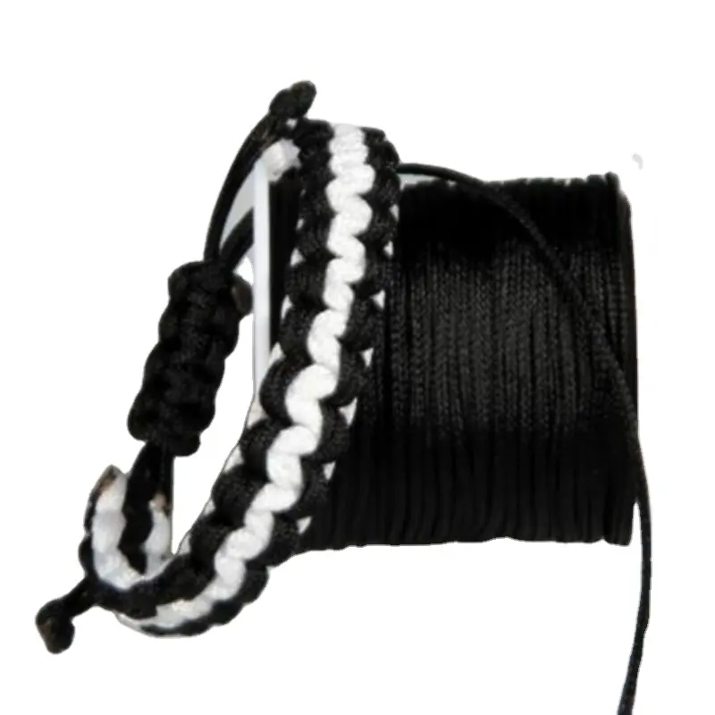 7 Strand trenza de supervivencia Para cord 1,7MM 18M POLIÉSTER NEGRO, 3 rollos por bolsa