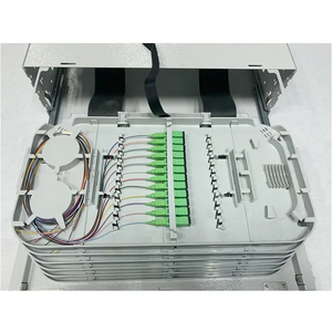 ftth ODF 24 48 72 96 144FO光纤机架安装配线架ODF FIST-GPS2，用于支持8个GPST拼接托盘 - Product Image 2