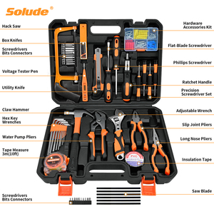 Solude, 148 Uds., juego de Caja de Herramientas mecánicas, llave combinada, destornillador de medición de precisión, juego de herramientas manuales de reparación del hogar - Product Image 2