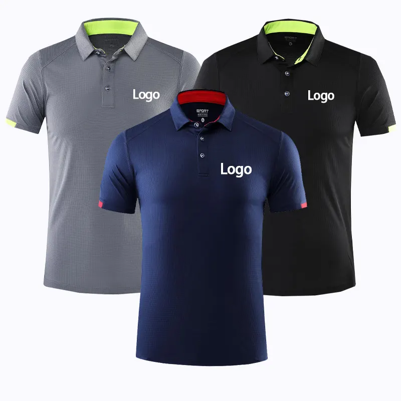 Camicia da Golf da uomo di vendita calda di fabbrica per Polo da uomo in poliestere Unisex Dry Fit estivo Sport